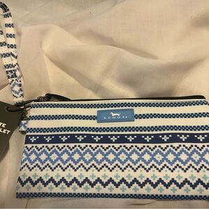 Scout Blue and White Patterned Wristlet